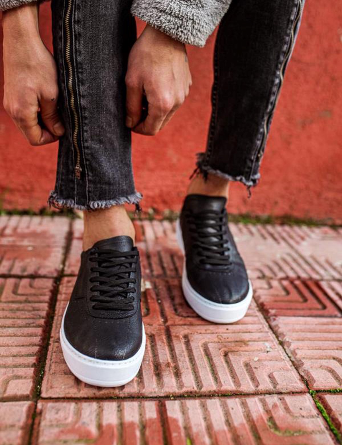 Ανδρικά ασπρόμαυρα Casual Sneakers με κορδόνια 0602020 φωτογραφία